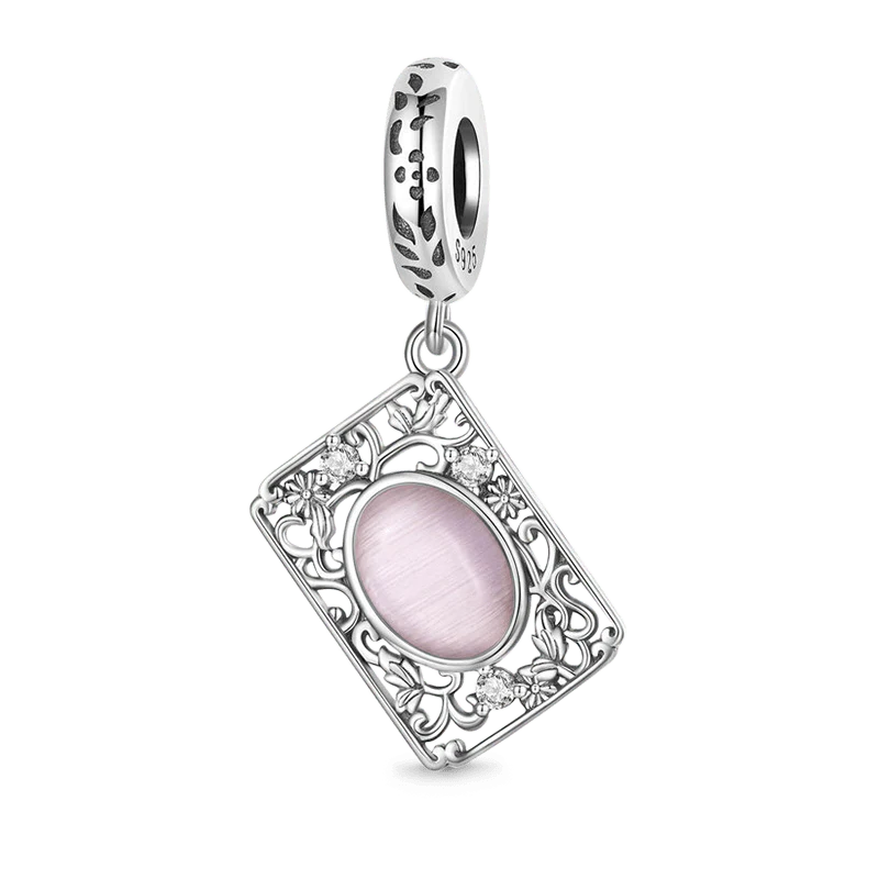 Gnoce Vintage Pink Glass Pendant Dangle Charm