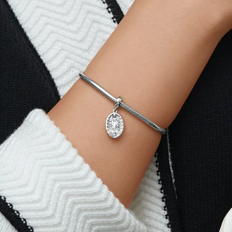 Gnoce Virgin of Guadalupe Charm Platinum-plated Silver Blend - Image 5