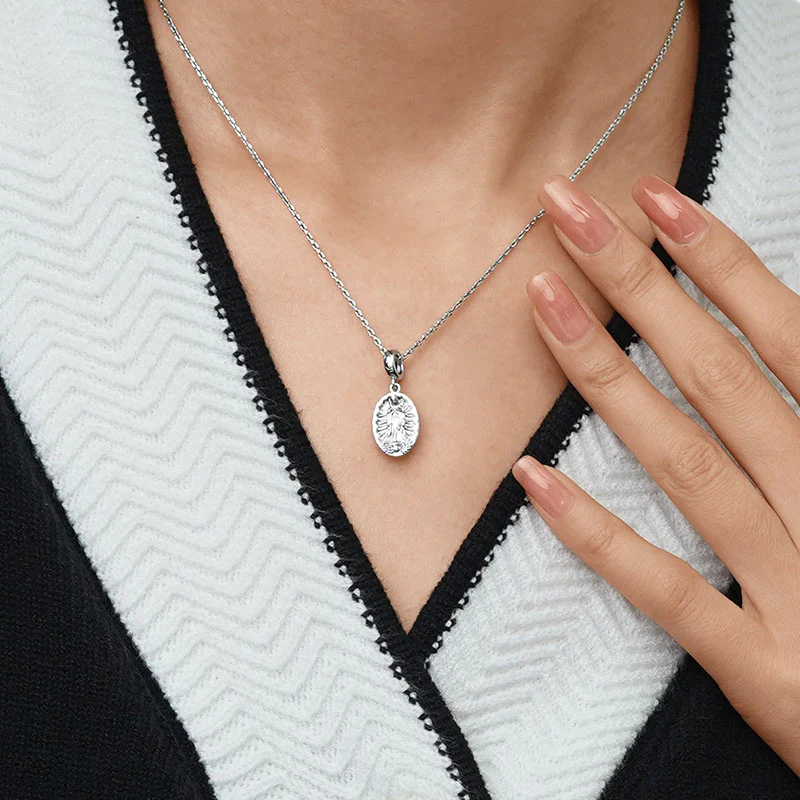 Gnoce Virgin of Guadalupe Charm Platinum-plated Silver Blend - Image 7