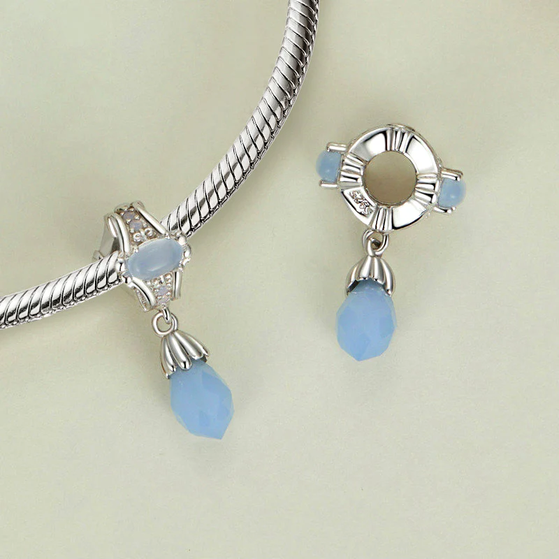 Gnoce Vintage Blue Water Drop Pendant Dangle Charm - Image 2