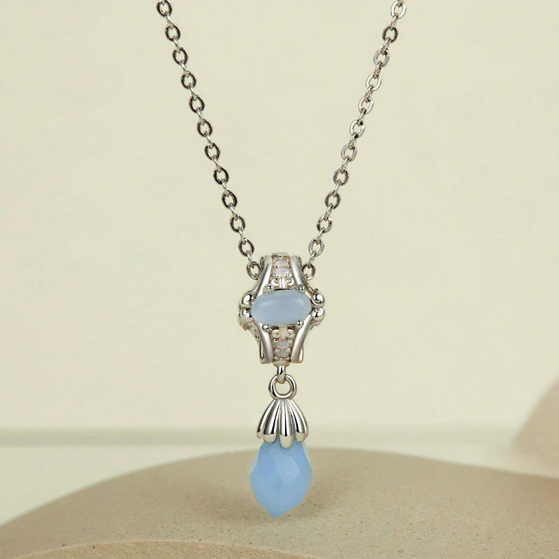 Gnoce Vintage Blue Water Drop Pendant Dangle Charm - Image 3