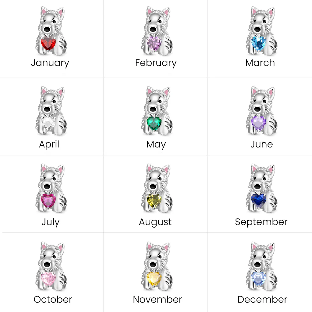 Gnoce West Highland Terrier Puppy Embraces Charm Platinum-plated Silver Blend - Image 5