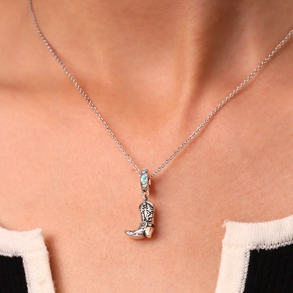 Gnoce Western Cowboy Boot Pendant Dangle Charm - Image 4
