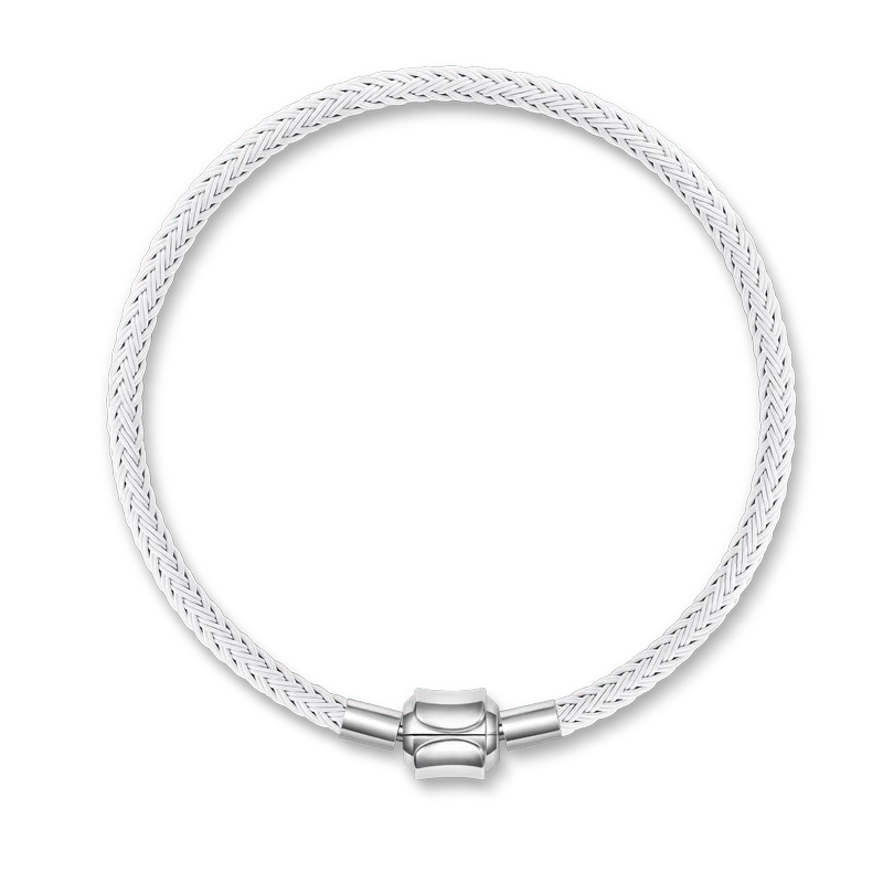 Gnoce White Basic Bracelet with 2 Pieces of Stoppers - Image 2