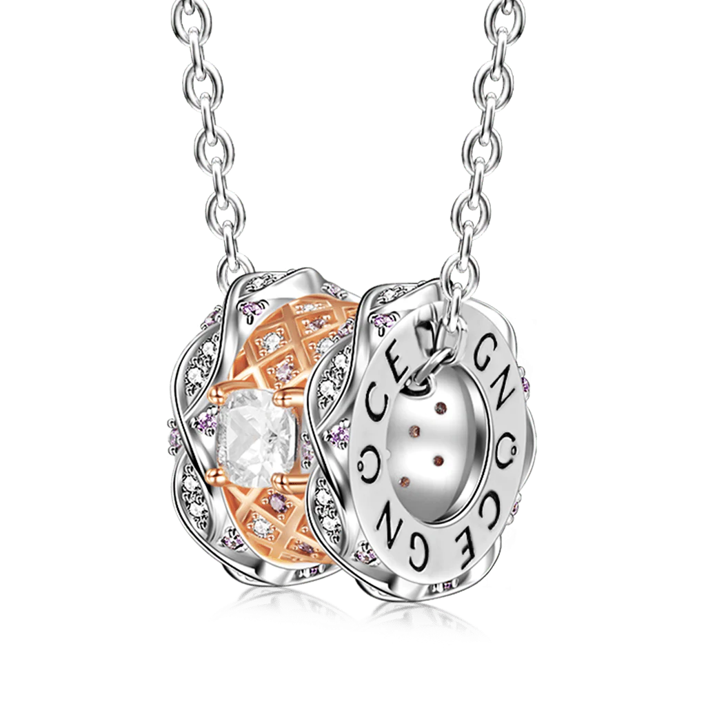 Gnoce "My Only" White Gem Pendant Necklace Platinum-plated Silver Blend