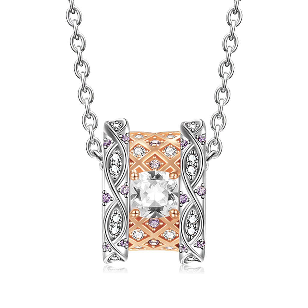 Gnoce "My Only" White Gem Pendant Necklace Platinum-plated Silver Blend - Image 2
