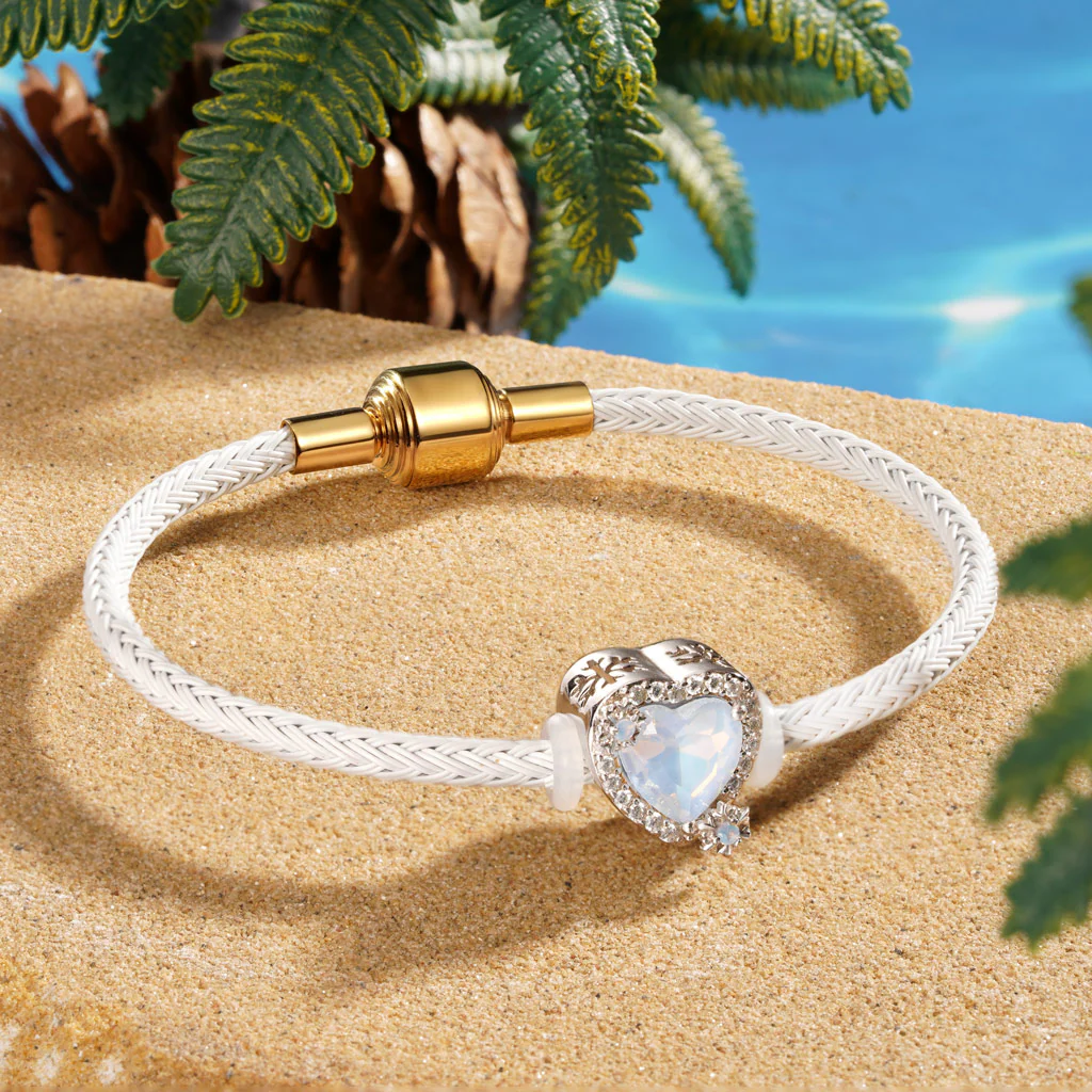 Gnoce White Cylindrical Snap Basic Bracelet with 2 Pieces of Stoppers - Image 3