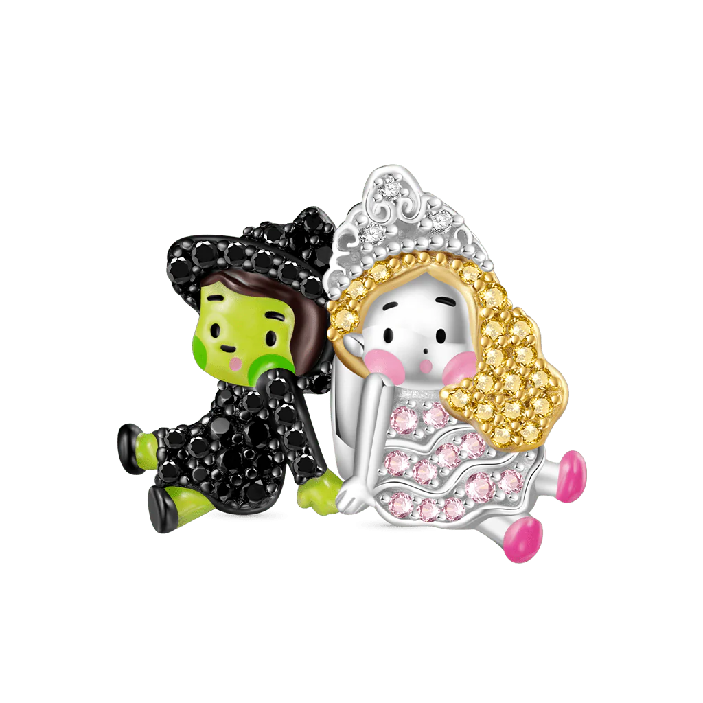 Gnoce Wicked Elphaba & Glinda Pave Diamond Charm