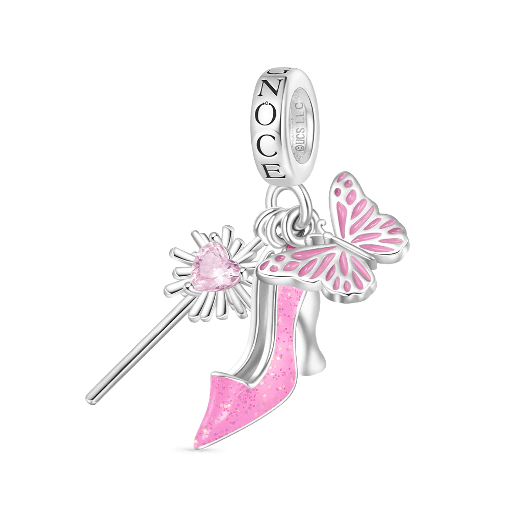 Gnoce Wicked Glinda Bubble Wand Shoe Triple Pendant Dangle Charm