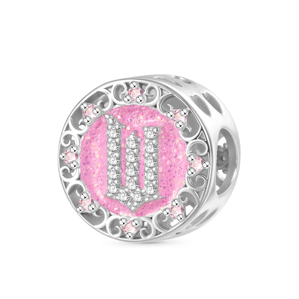Gnoce Wicked Pink Logo Heart Birthstone Charm