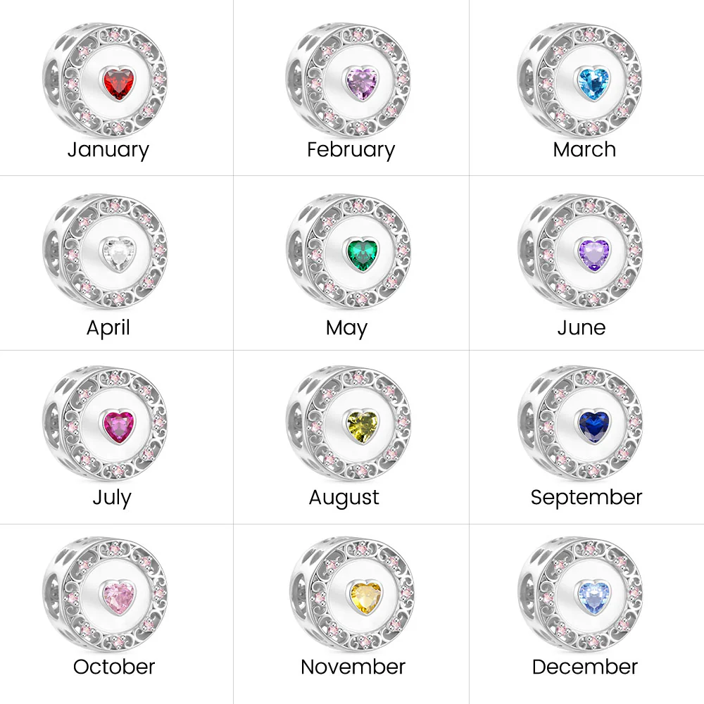 Gnoce Wicked Pink Logo Heart Birthstone Charm - Image 3