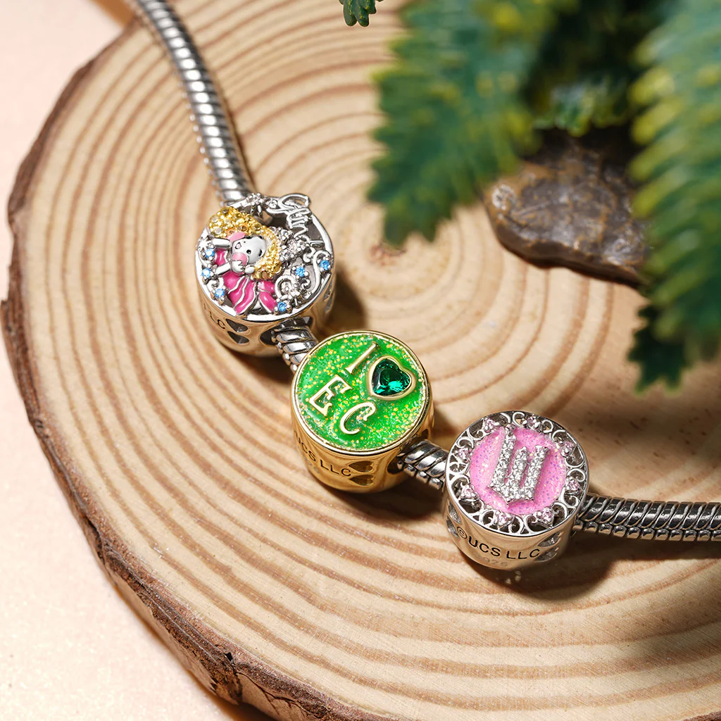 Gnoce Wicked Pink Logo Heart Birthstone Charm - Image 4
