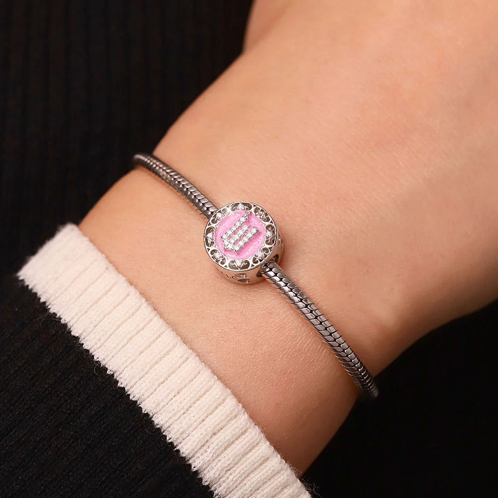 Gnoce Wicked Pink Logo Heart Birthstone Charm - Image 6