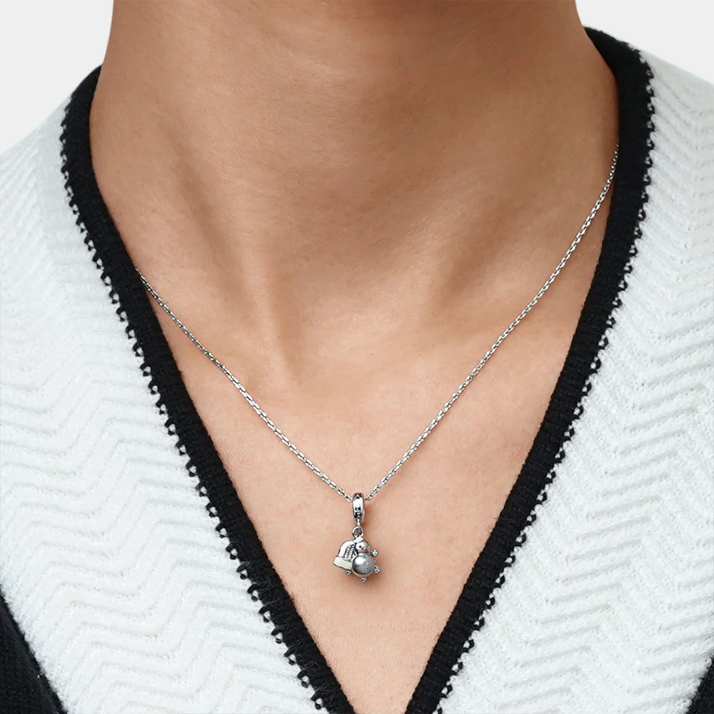 Gnoce Glove, Snowman & Snowflakes Winter Charm Platinum-plated Silver Blend - Image 5
