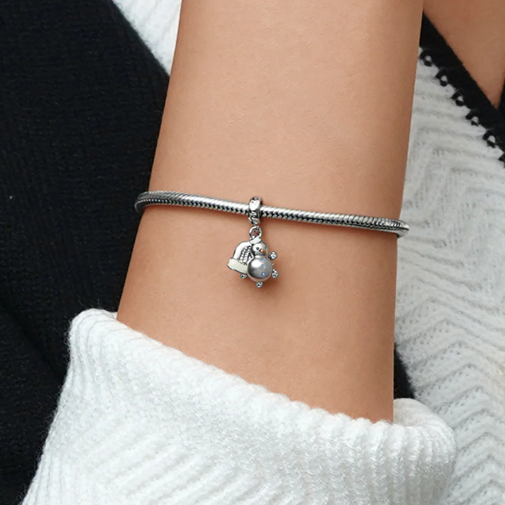 Gnoce Glove, Snowman & Snowflakes Winter Charm Platinum-plated Silver Blend - Image 7