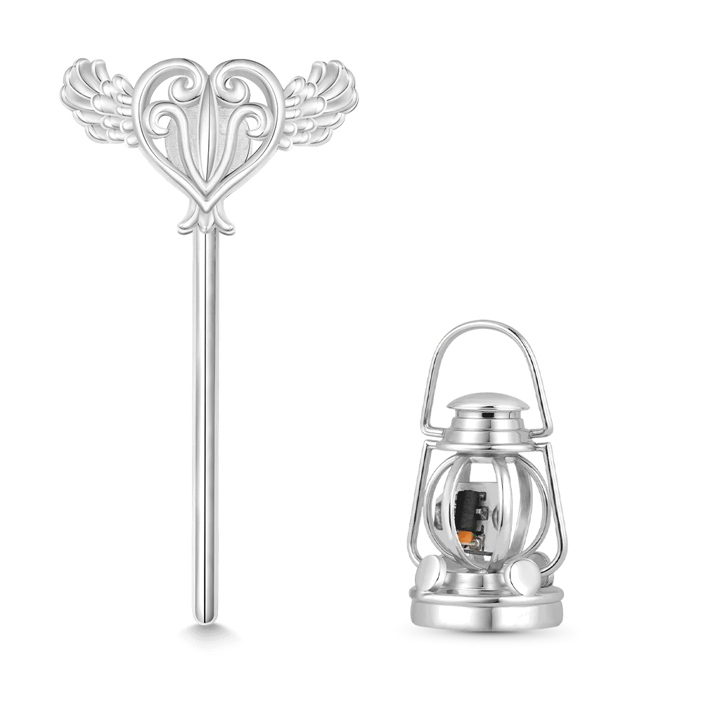 Gnoce Wireless LED Glow Lantern Charm Platinum-plated Silver Blend - Image 2