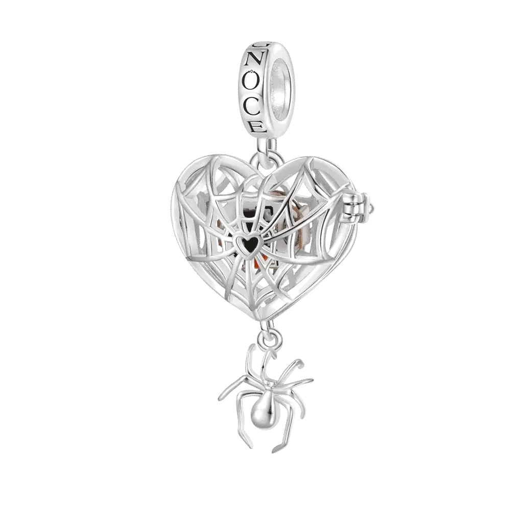 Gnoce Wireless LED Glow Spider Web Charm Platinum-plated Silver Blend