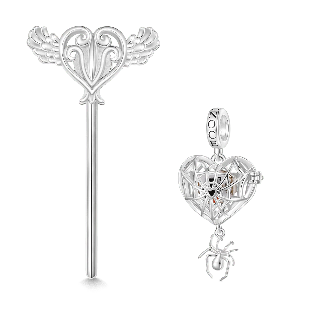 Gnoce Wireless LED Glow Spider Web Charm Platinum-plated Silver Blend - Image 2