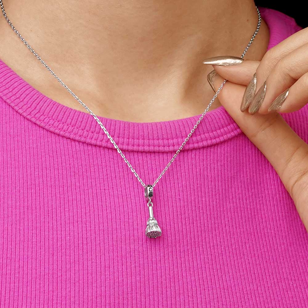 Gnoce Witch Broomstick Pendant Dangle Charm - Image 5