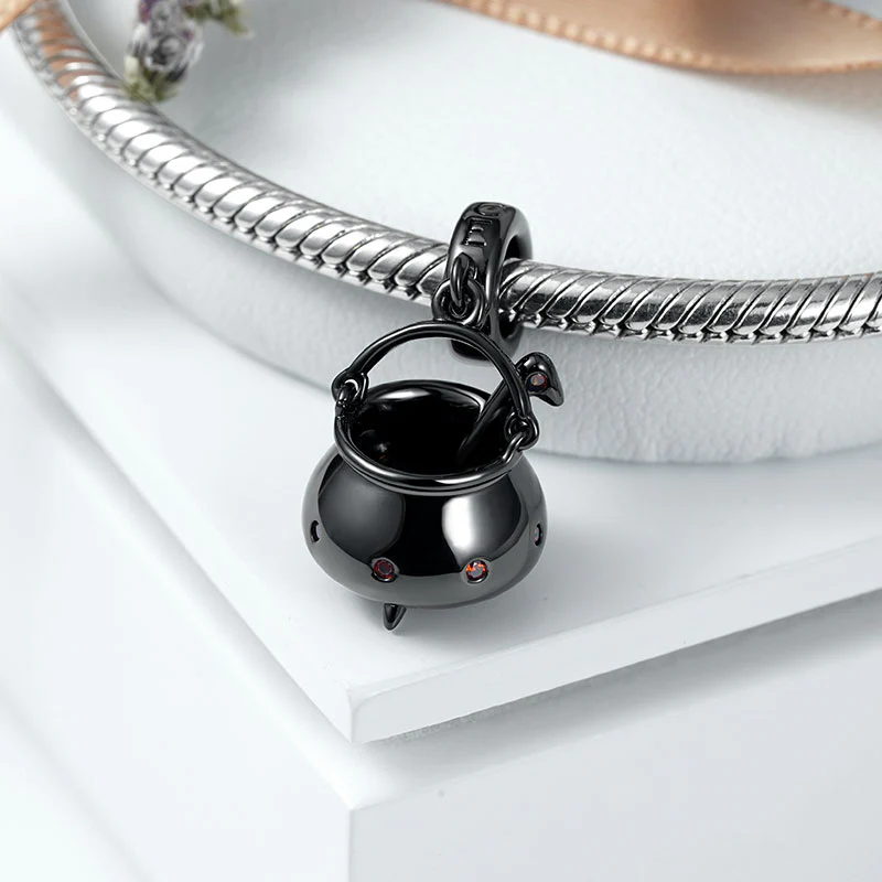 Gnoce Witch Cauldron Charm Platinum-plated Silver Blend - Image 2