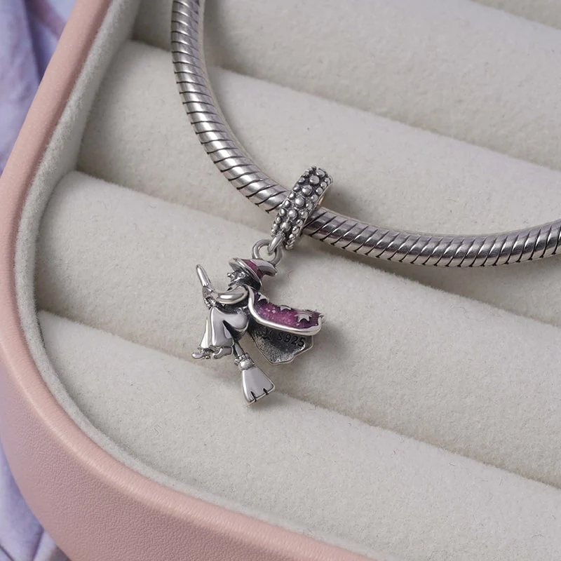 Witch Pendant Dangle Charm Sterling Silver - Image 2