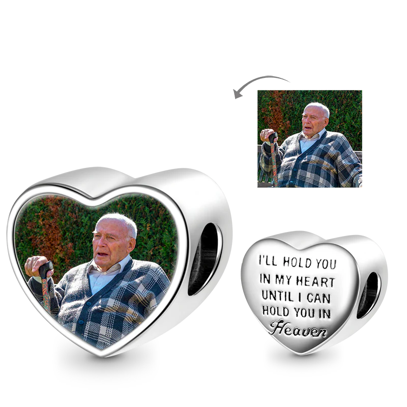 Gnoce "With You Forever" Personalized Photo Charm Platinum-plated Silver Blend