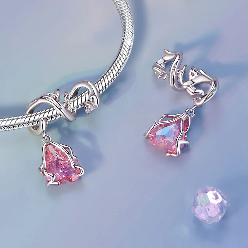 Gnoce Pink Withered Rose Charm - Image 2