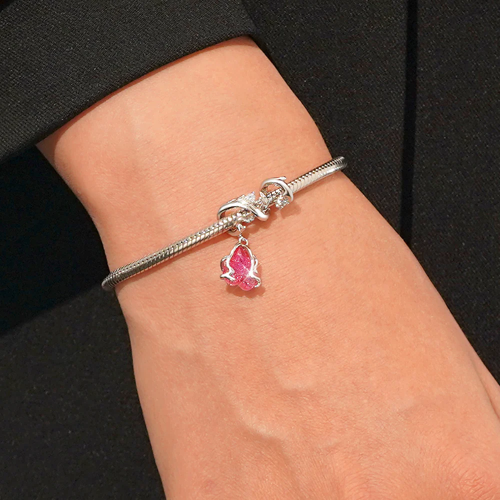 Gnoce Pink Withered Rose Charm - Image 4