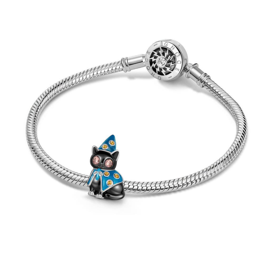 Gnoce Wizard Cat Glow-in-the-Dark Charm Platinum-plated Silver Blend - Image 3