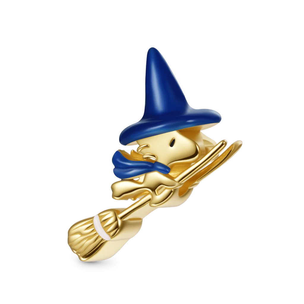 Gnoce Peanuts Woodstock Flying on Broom Glow-in-the-Dark Charm - Image 3