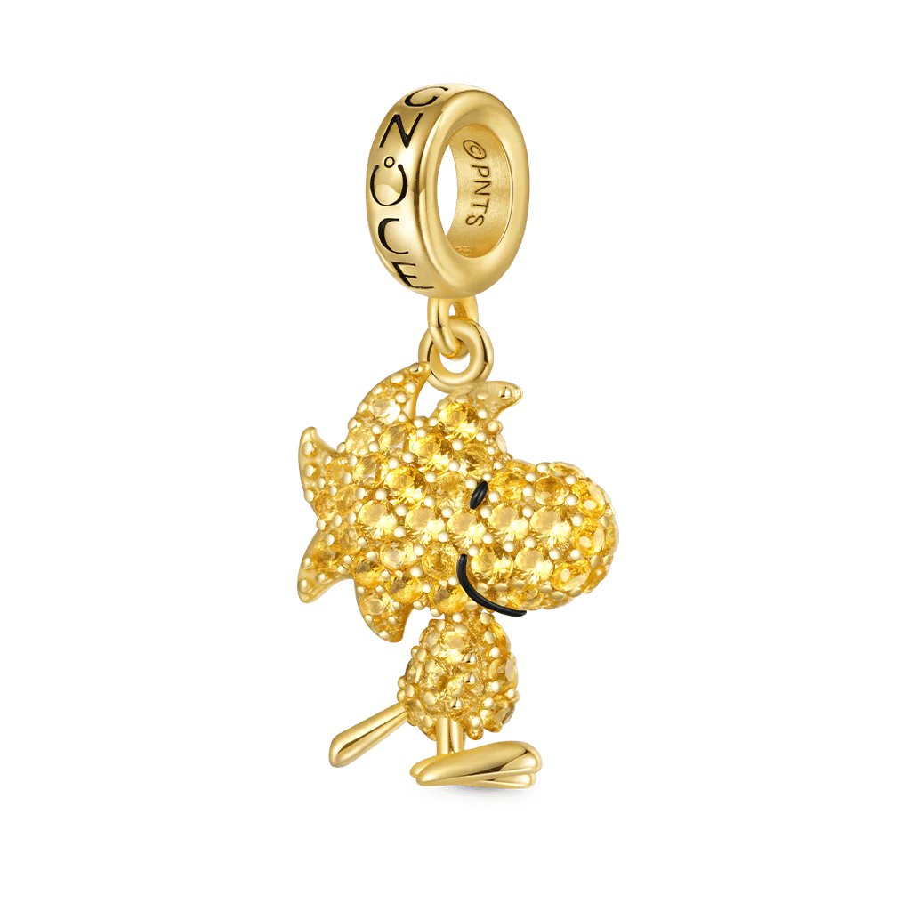 Gnoce Peanuts Woodstock Pave Diamond Pendant Dangle Charm