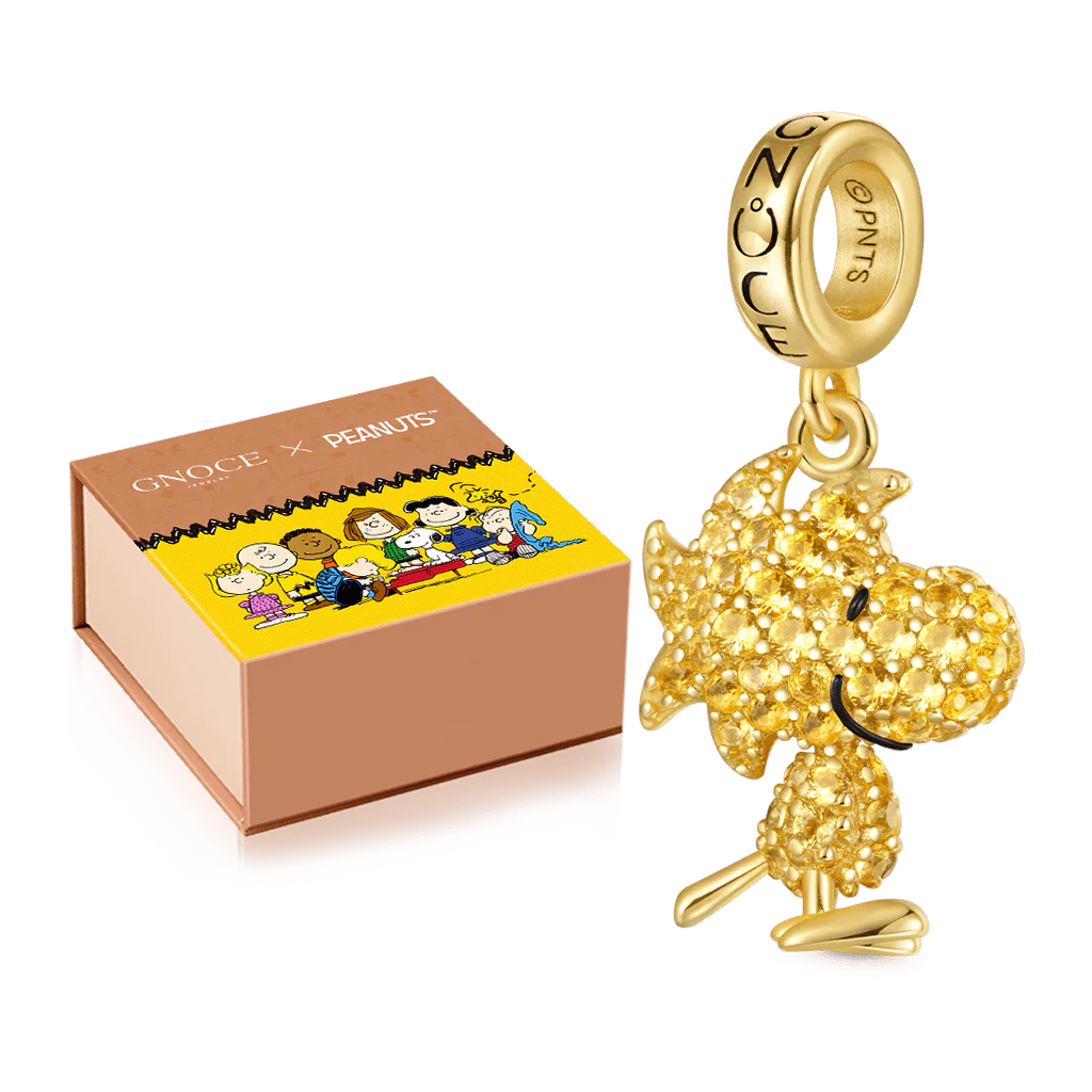 Gnoce Peanuts Woodstock Pave Diamond Pendant Dangle Charm - Image 2