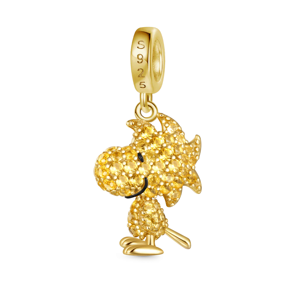 Gnoce Peanuts Woodstock Pave Diamond Pendant Dangle Charm - Image 3