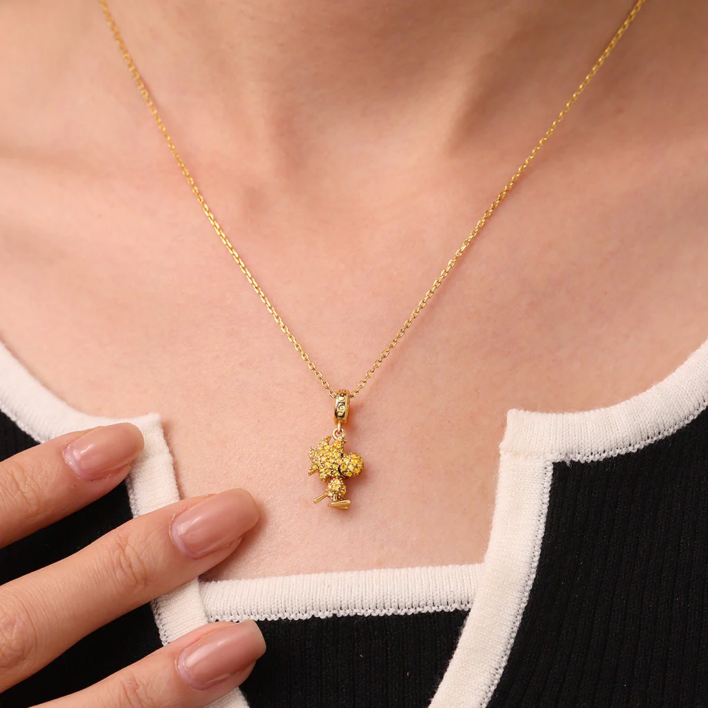 Gnoce Peanuts Woodstock Pave Diamond Pendant Dangle Charm - Image 5