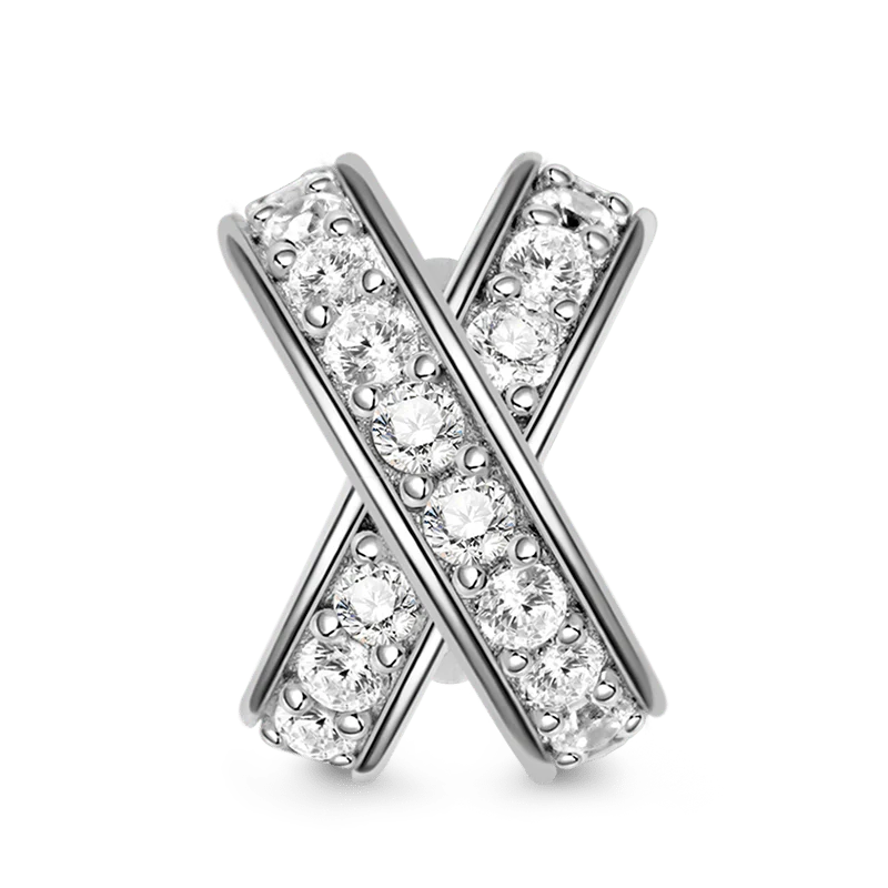 Gnoce X Shape Charm Platinum-plated Silver Blend