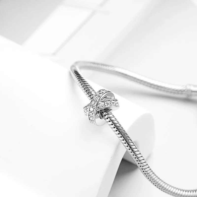 Gnoce X Shape Charm Platinum-plated Silver Blend - Image 2