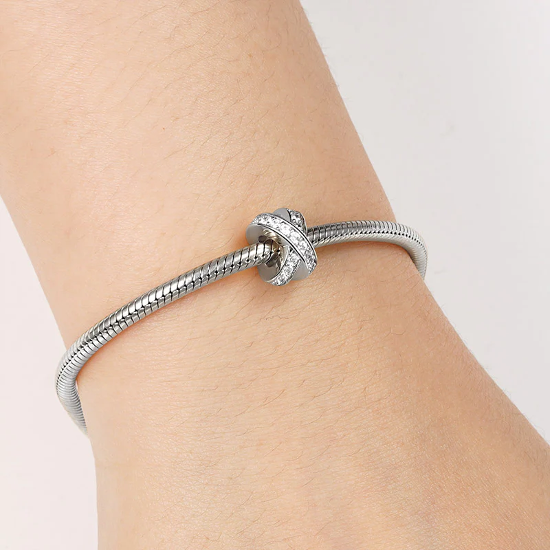 Gnoce X Shape Charm Platinum-plated Silver Blend - Image 3
