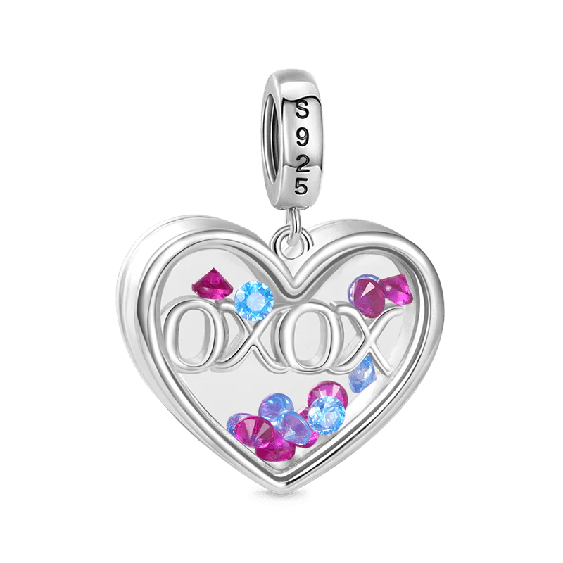 Gnoce Sweet XOXO Heart Pendant Dangle Charm - Image 2