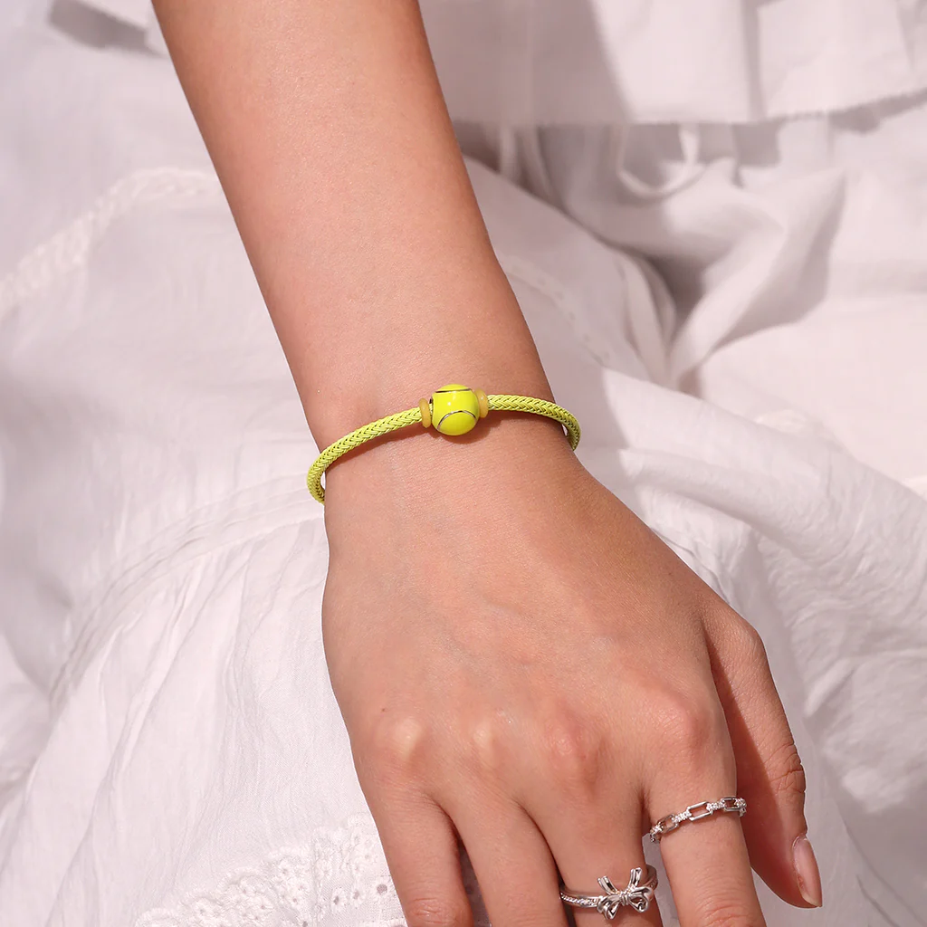 Gnoce Yellow Cylindrical Snap Basic Bracelet with 2 Pieces of Stoppers - Image 4