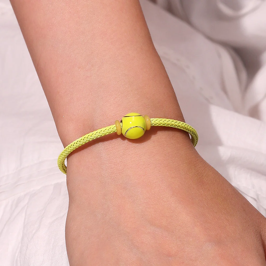Gnoce Yellow Cylindrical Snap Basic Bracelet with 2 Pieces of Stoppers - Image 5
