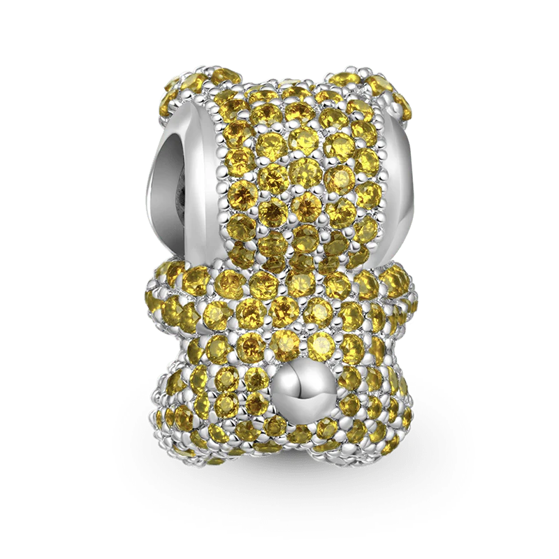 Gnoce Yellow Gummy Bear Charm Platinum-plated Silver Blend - Image 2