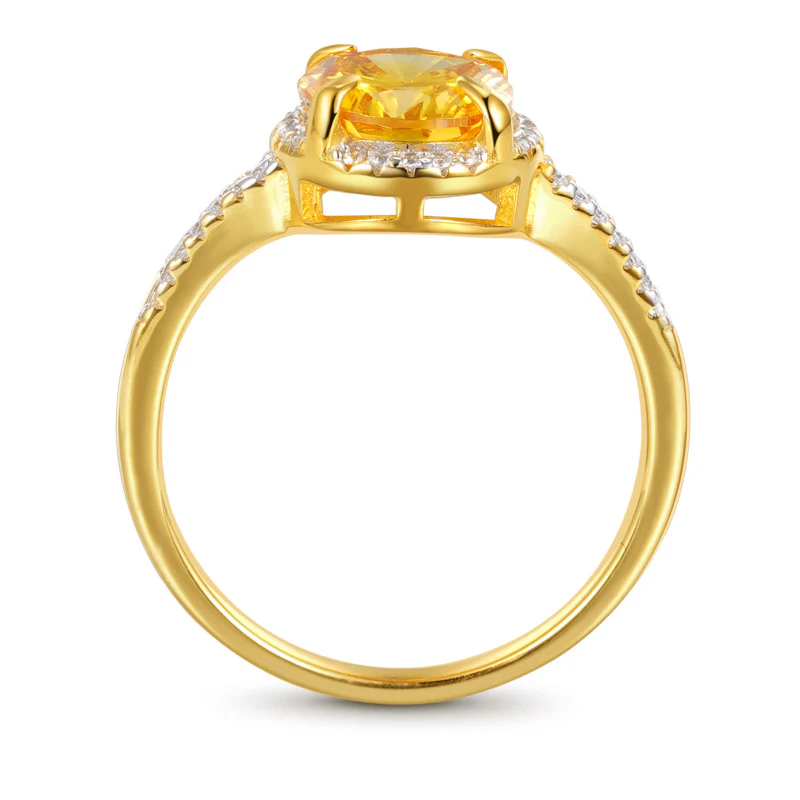 Gnoce Yellow Round-cut Promise Ring Platinum-plated Silver Blend - Image 2