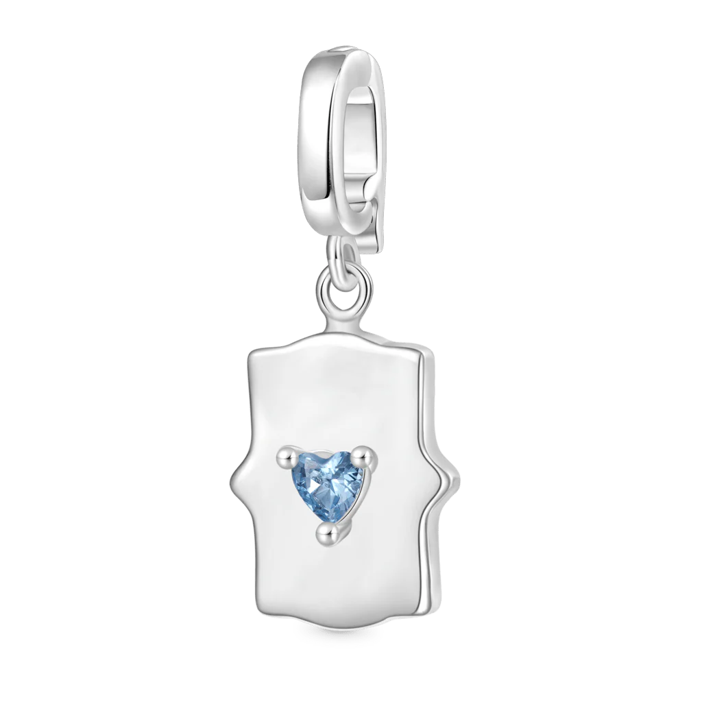Gnoce Zodiac Sign Heart Clasp Clusters Charm Platinum-plated Silver Blend