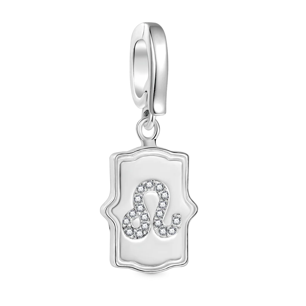 Gnoce Zodiac Sign Heart Clasp Clusters Charm Platinum-plated Silver Blend - Image 2