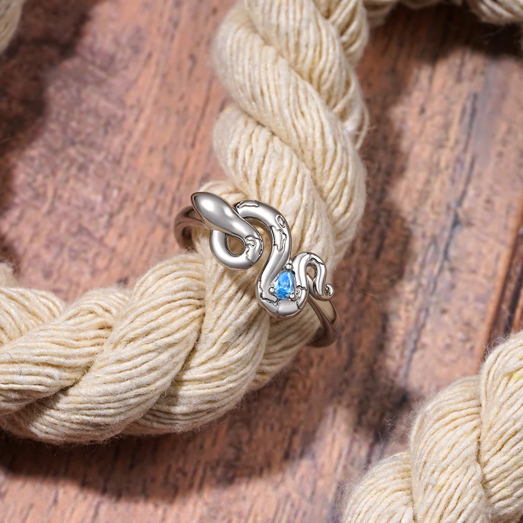 Gnoce Zodiac Snake Birthstone Ring - Image 3