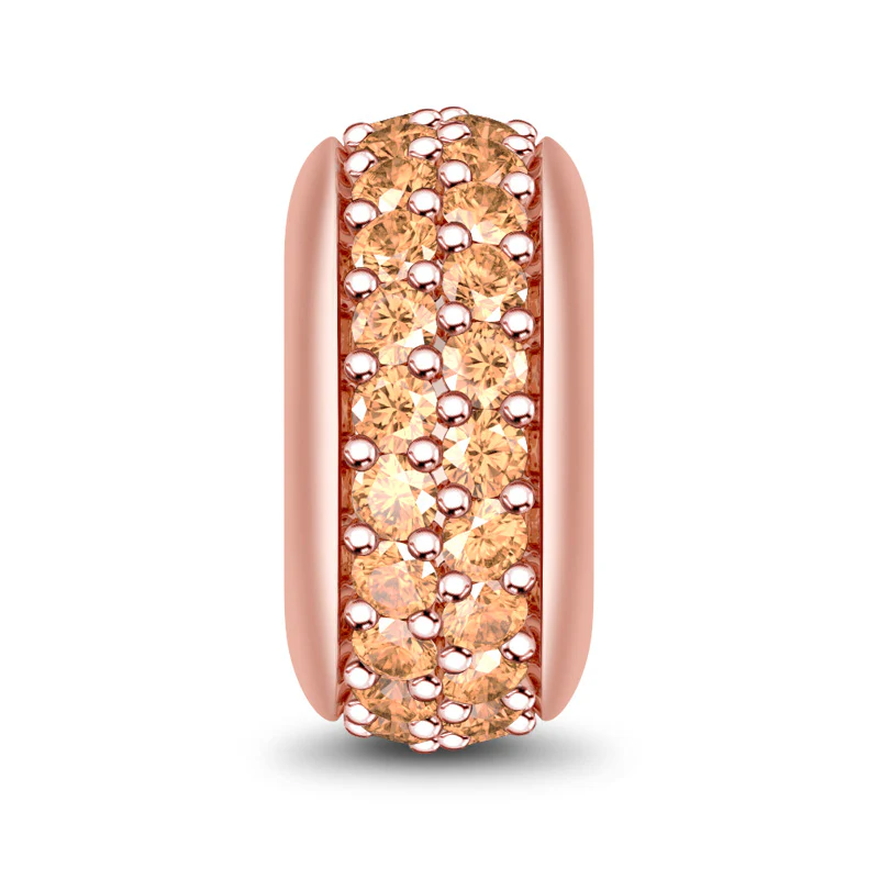 Gnoce Champagne Stones Stopper Platinum-plated Silver Blend