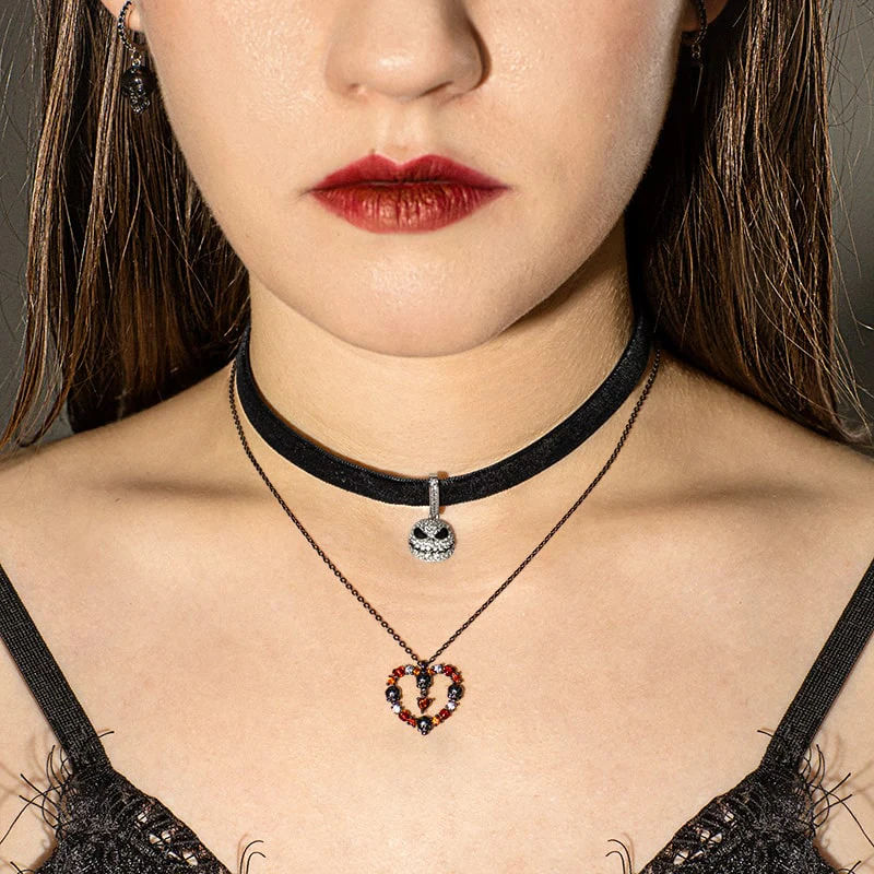 Gnoce Rose Skull Necklace Platinum-plated Silver Blend - Image 3