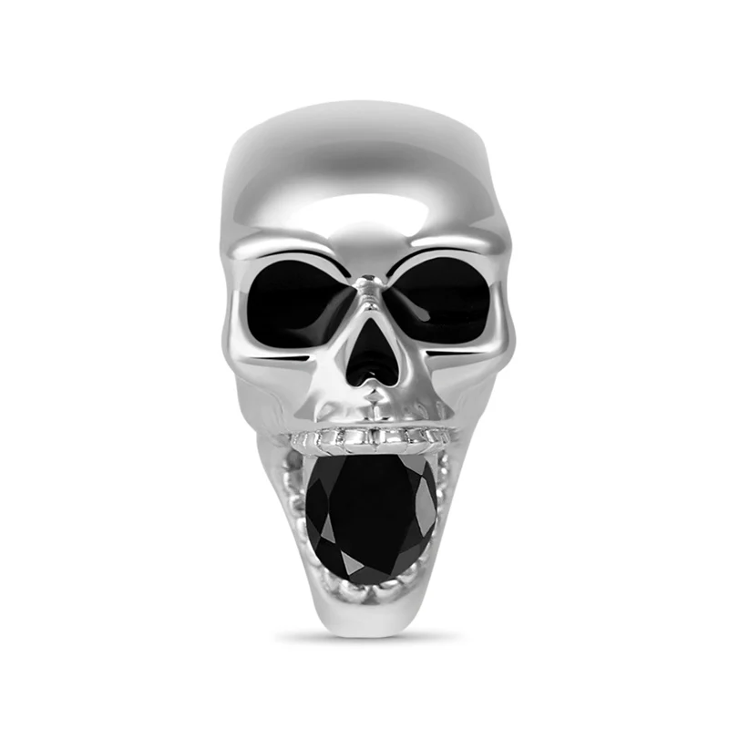 Gnoce Shouting Skull Stopper Charm Platinum-plated Silver Blend