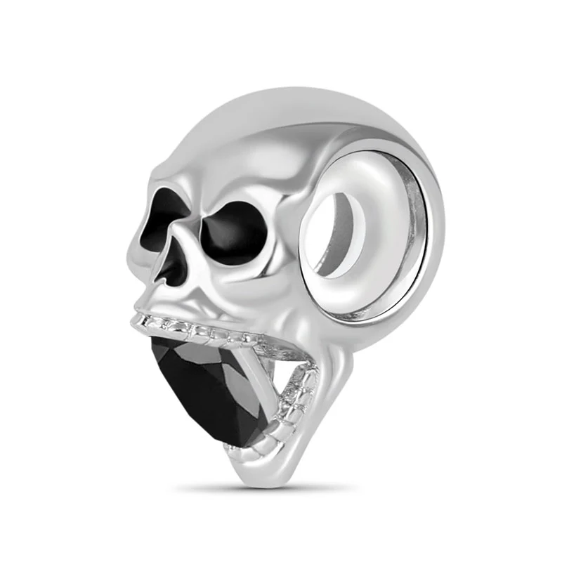 Gnoce Shouting Skull Stopper Charm Platinum-plated Silver Blend - Image 2