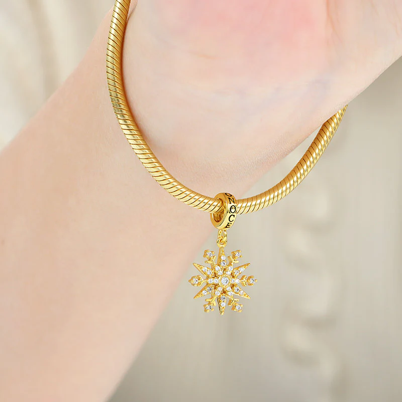 Gnoce Snowflake Charm Platinum-plated Silver Blend - Image 3